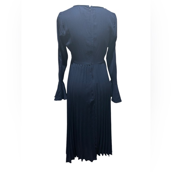 ASOS Midi Pleated Dress with Floral Embroidery - Picture 7 of 8